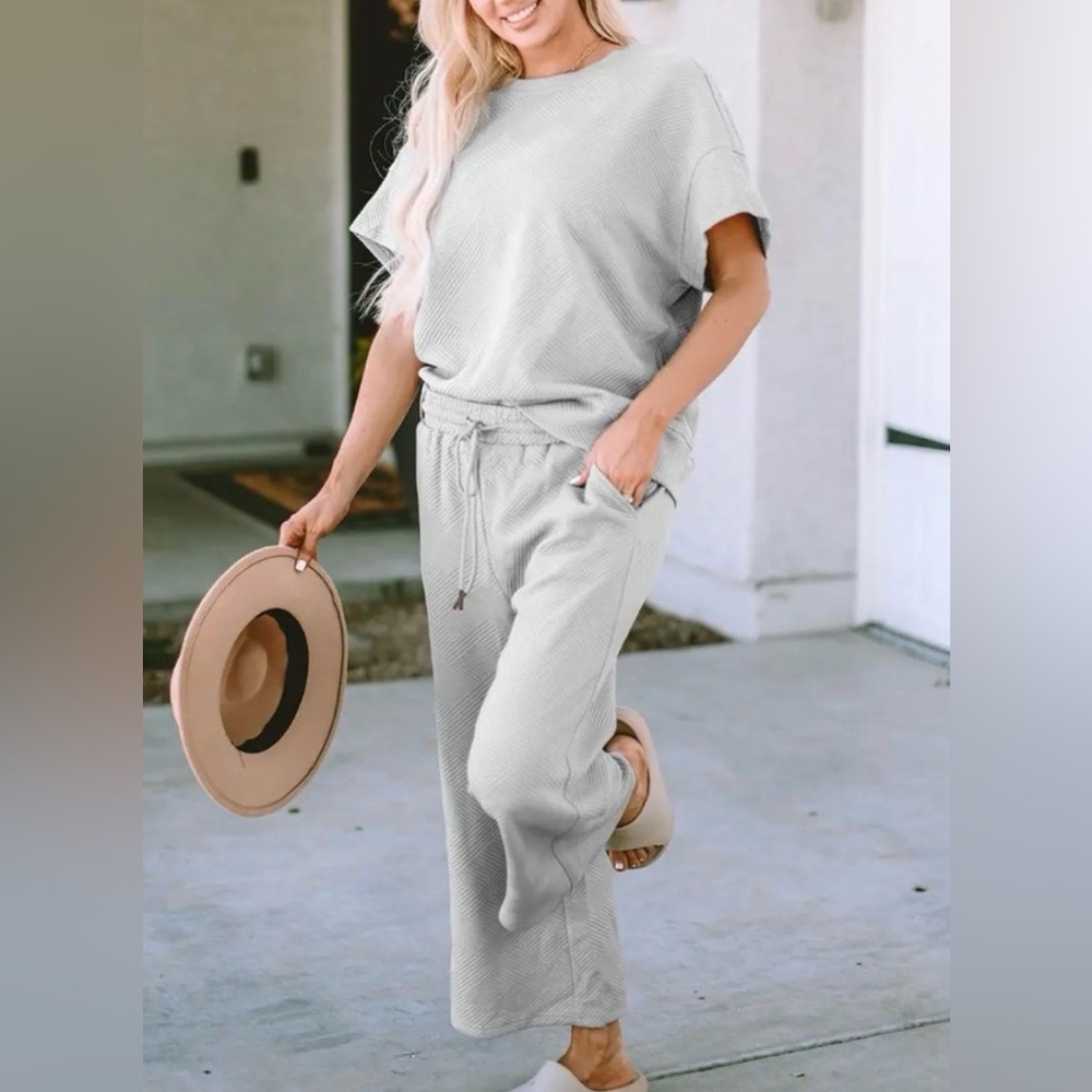 #861 Elegant Light Gray Women's Pantsuit
